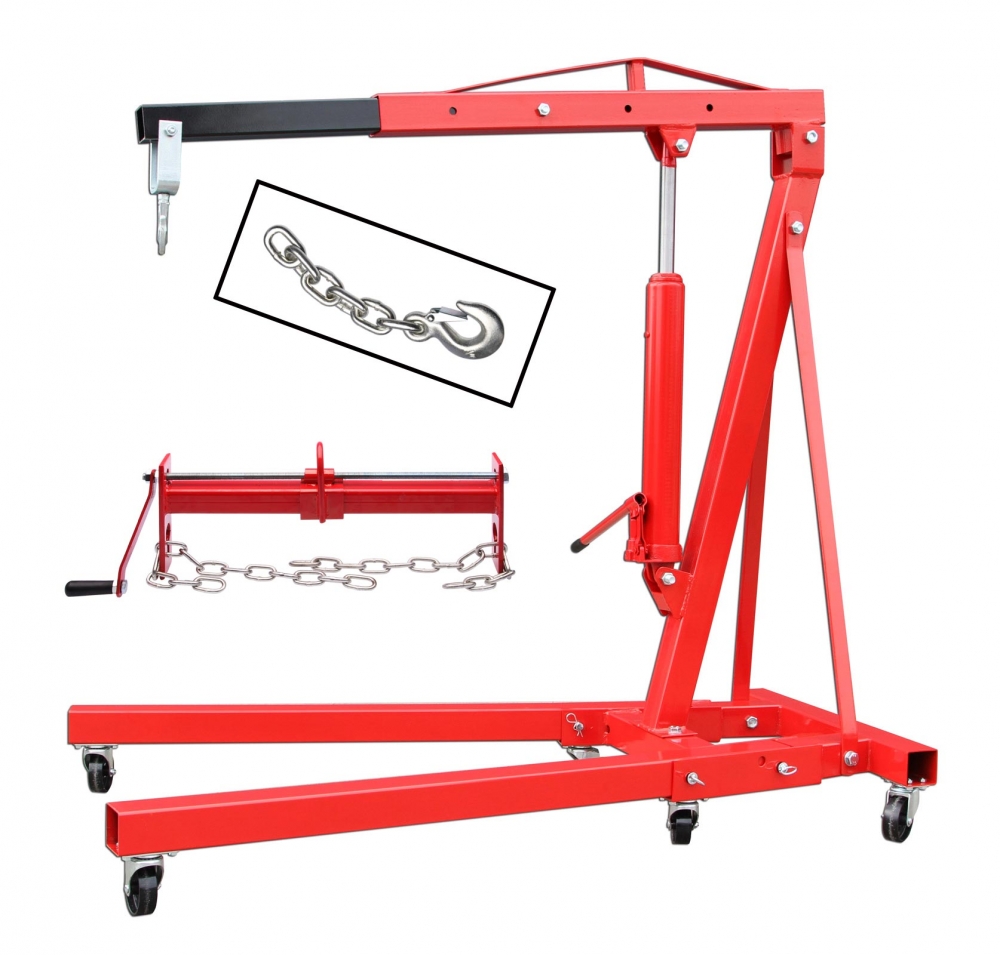 Bild 1 von 2000 KG Werkstattkran Kran Motorheber klappbar 2 t + Balancierer Motorheber Neu