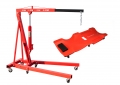 KFZ Montagerollbrett Rollbrett Montageliege + Werkstattkran 2 t Kran 2000 kg
